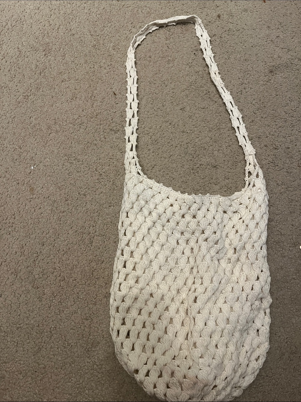American Eagle Outfitters Cream Crochet Shoulder Bag
